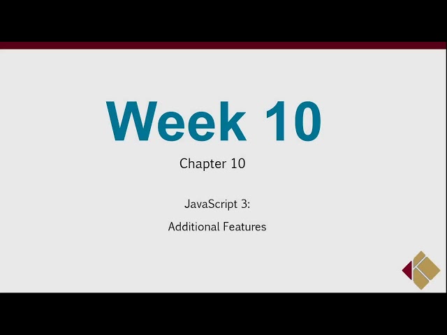 Week 10 Lecture: Array functions and APIs