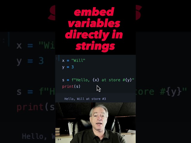Put variables in strings in MODERN Python 🐍 #shorts