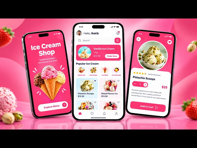 Full Stack React Native Expo Ice Cream App | Free Source Code | Node Ts Backend