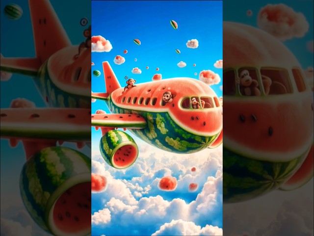 The airplane flying in the sky transformed into a dragon🥱🤗🤗😄#airplane #watermelonairplane #viral