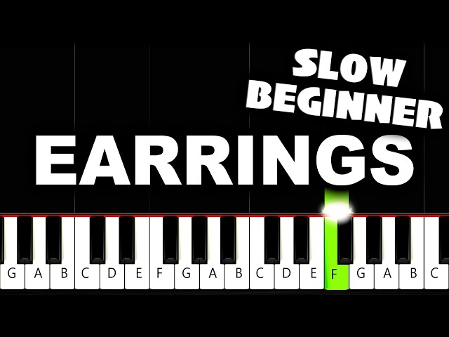 Malcolm Todd - Earrings - SLOW BEGINNER Piano Tutorial
