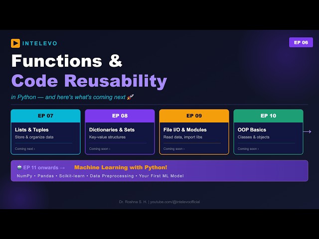 EP06|Python Functions:Stop Writing the Same Code Twice