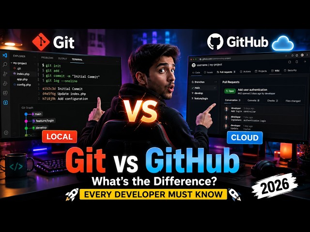 Git vs GitHub Explained (2026): What's the Difference? | Complete Beginner's Guide