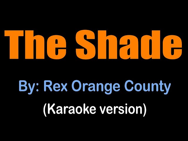 THE SHADE - Rex Orange County (karaoke version)