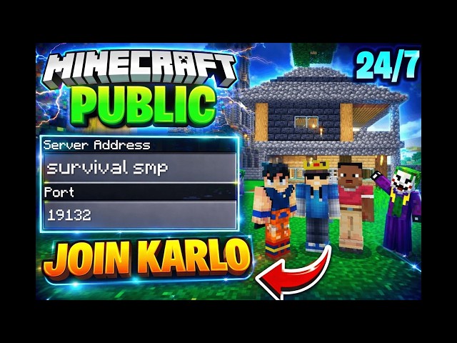 Minecraft Public Survival SMP Live | 24/7 Public Server | Java + PE #minecraft #minecraftlive