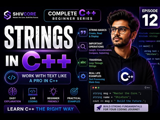 Strings in C++ | Complete Beginner Guide | C++ Course Episode 12