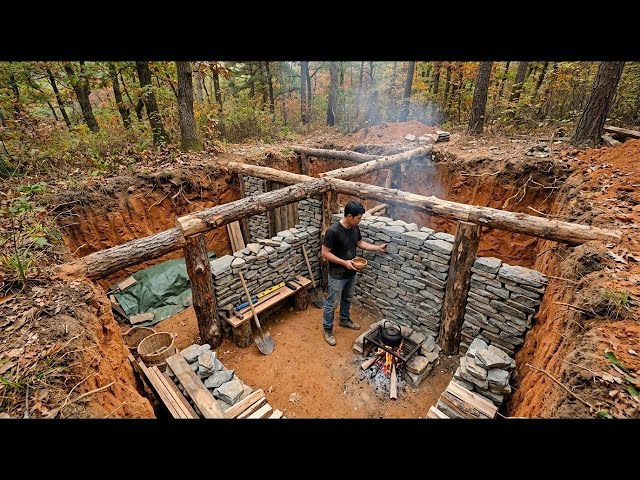 A young man escapes the city to build secret underground shelter in the forest