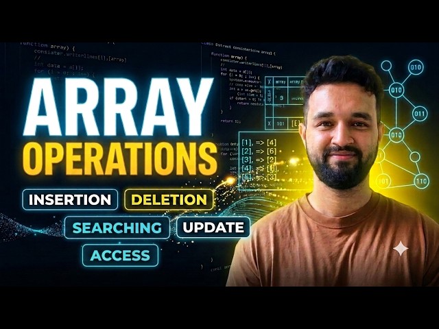 Array Operations in DSA: Traversal, Insertion, Deletion, Searching & Update | DSA Series #2  🚀