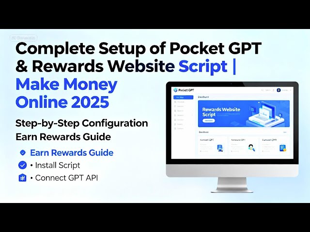 Complete Setup of Pocket GPT & Rewards Website Script | Make Money Online 2025