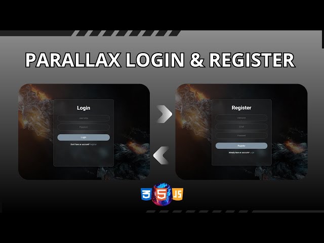 Create a Parallax Login & Register Page Using HTML, CSS and JS