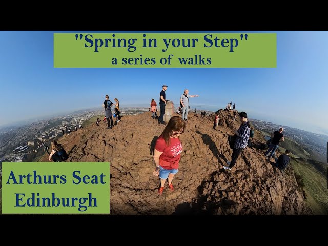 At the Top of Arthurs Seat, Edinburgh, Scotland in full 360 VR