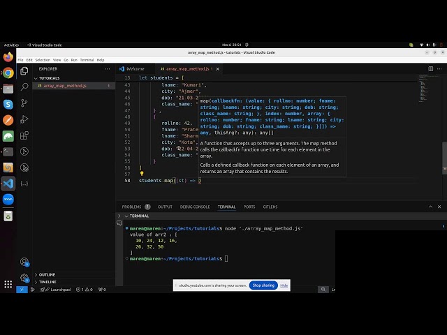Javascript array map() method
