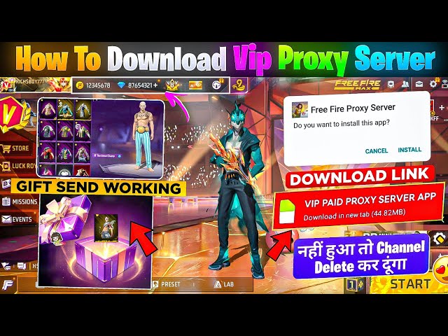 HOW TO DOWNLOAD PROXY SERVER IN FREE FIRE, HOW TO USE PROXY SERVER IN FREE FIRE, VIP PROXY SERVER