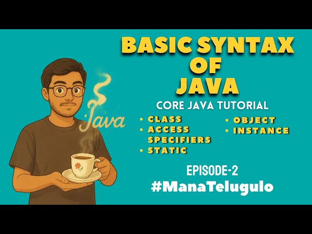 Java Basic Syntax Explained | Class, Static, Access Modifiers, System.out.println | Telugu