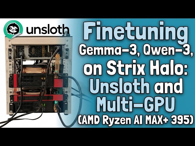 Fast Finetuning of Gemma-3, Qwen-3 and GPT-OSS on Strix Halo using Unsloth and Multi-Node Setups