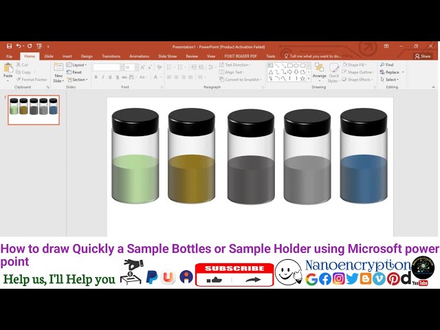 How to draw Quickly a Sample Bottles or Sample Holder using Microsoft power point