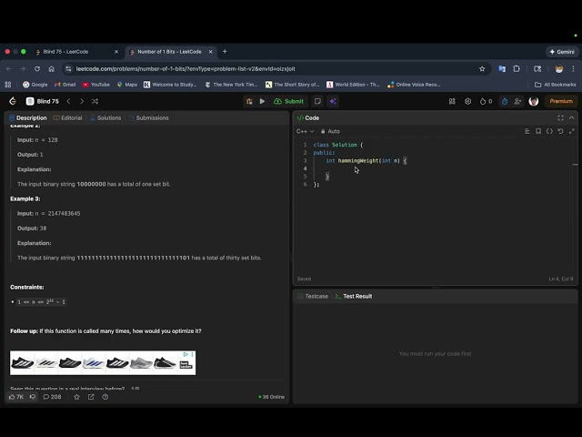 Number of 1 Bits [LC-191] LeetCode Solution + Code Walkthrough