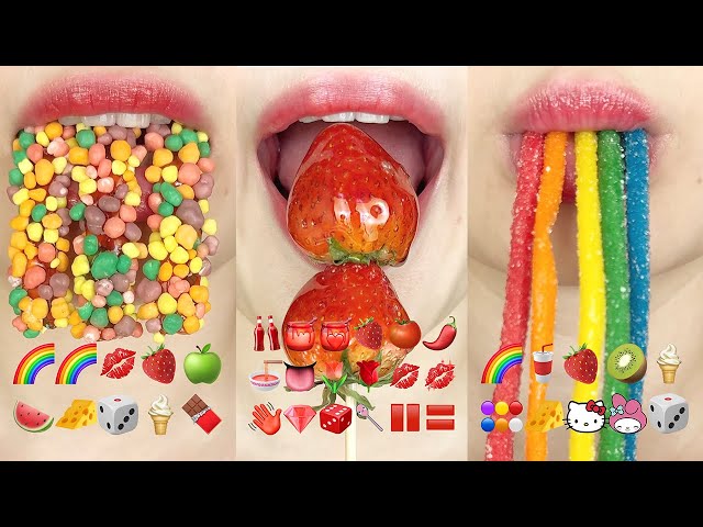 asmr 3HOUR EMOJI FOOD CHALLENGE DESSERT MUKBANG (SATISFYING & RELAXING) 2시간 이모지 모음집 eating sounds