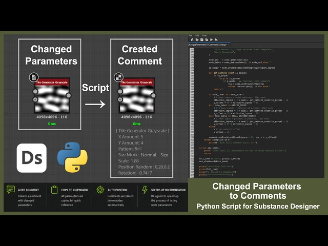 Changed Parameters To Comment Script for Substance Designer