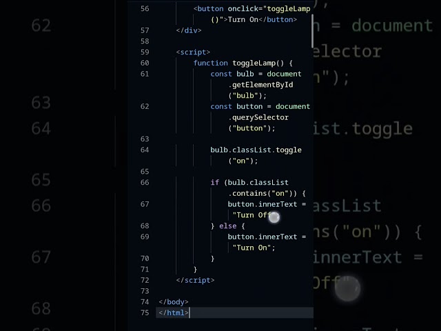 simple lamp 💡 | html css javascript project