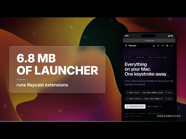 Tinycast: The 100 MB Native Mac Launcher [Open Source]