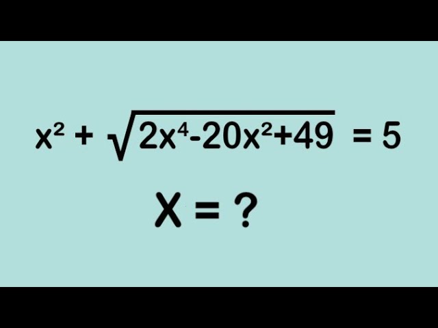 A Beautiful olympiad Radical Equation l Math Olympiad 
