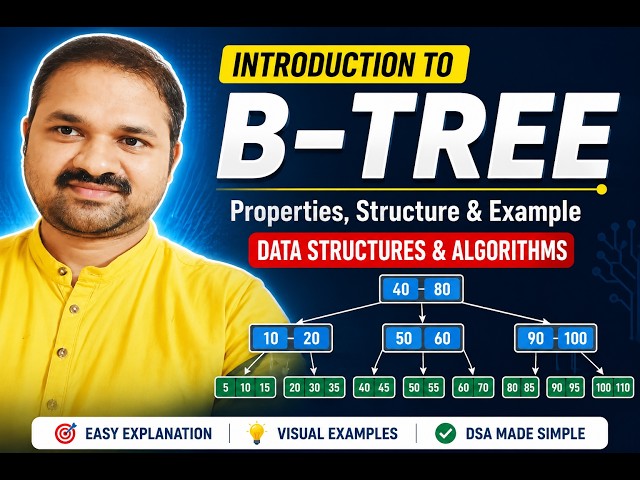 Introduction to B-Tree | Properties, Structure & Example | Data Structures & Algorithms | DSA || DS