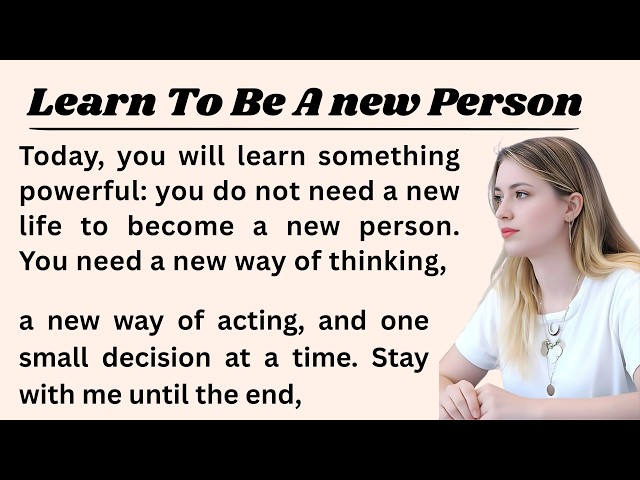 Learn To Be A new Person || How to Learn English || Learn English Through Story | Motivational Story