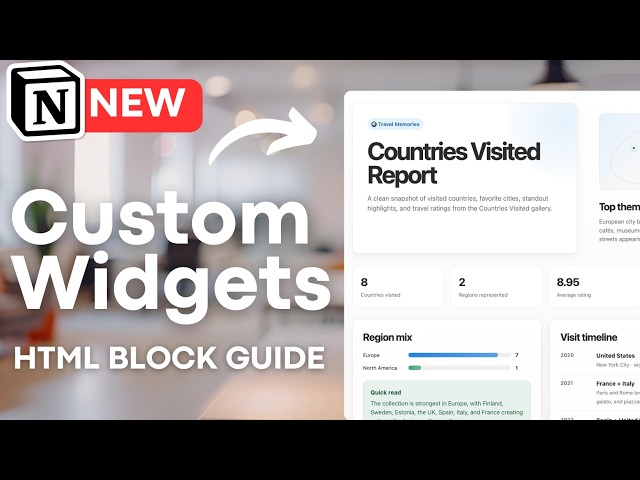 NEW Notion HTML Block: Create Interactive Widgets, Quizzes, Reports & More!