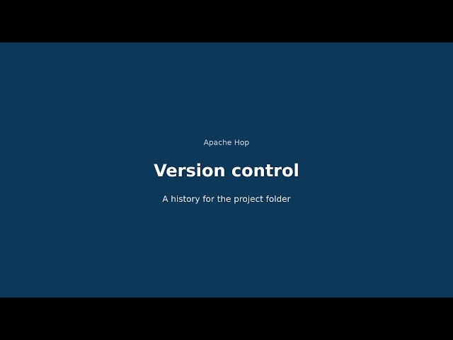 Apache Hop - 07 - Version control