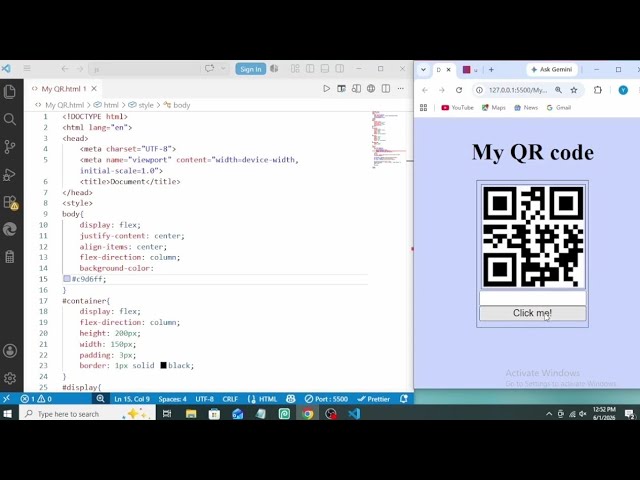 QR code generator html5, css and Javascript tutorial. #webdesign #beginnerprojects  @moodstem 