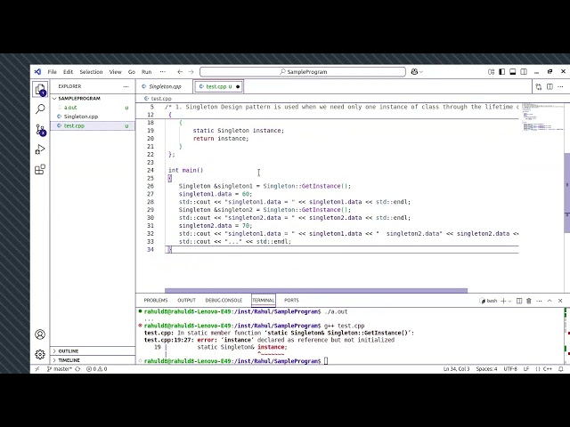 Explained - Singleton Design Pattern C++