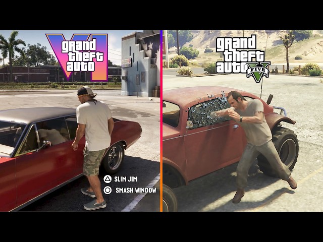 GTA 6 vs GTA 5 -  Gameplay, Details & Graphics comparison