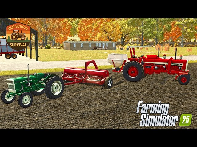 Grass Is Planted But We Can’t Afford Cattle! - Old School Survival EP4 | Farming Simulator 25