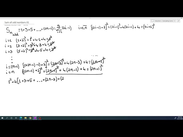 Sum of the first n odd numbers