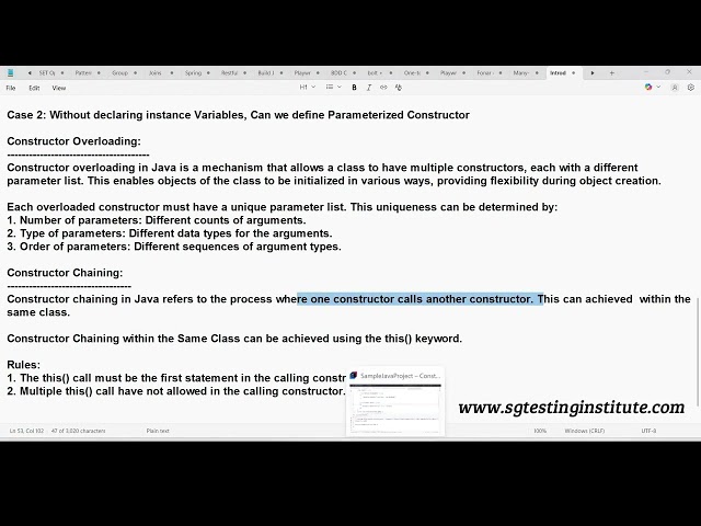 Core Java OOPS Part - 08 | Constructor in Java | Constructor Chaining