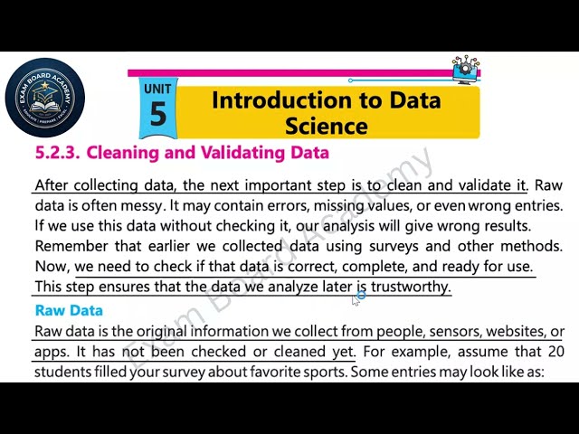 Data Cleaning & Validating | (Ch#5, Lec 3) Computer Science  Class 10