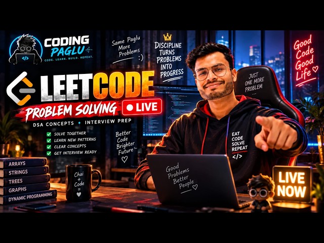 🔴 LEETCODE LIVE | Solving DSA Problems + Live Study Challenge 💻🔥