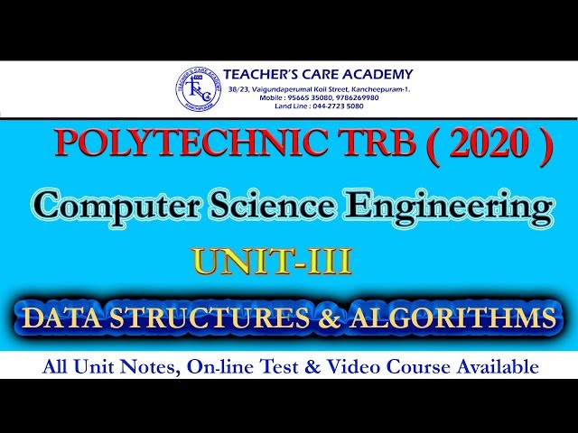 POLYTECHNIC TRB 2020 : CSE - DATA STRUCTURES AND ALGORITHMS
