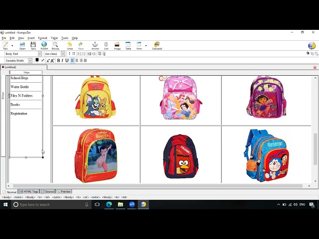 Practical 4.1-website using Kompozer(Give Hyperlink)