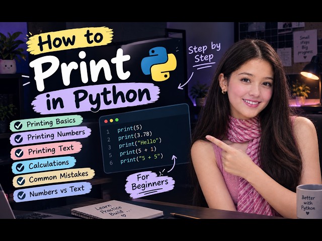 How to Print in Python (Numbers, Text & Quotes Explained) | Python for Beginners Ep. 3