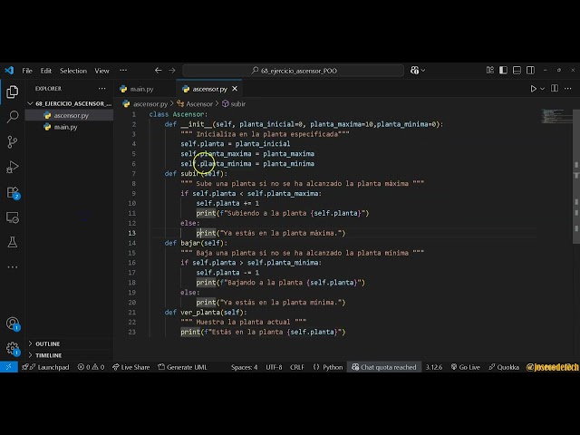 python copilot ejercicio ascensor POO