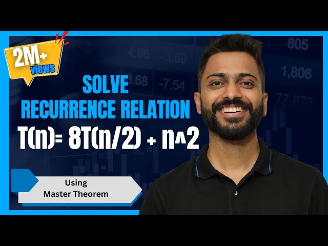 L-2.6: Recurrence Relation [ T(n)= 8T(n/2) + n^2 ] | Master Theorem | Example#1 | Algorithm