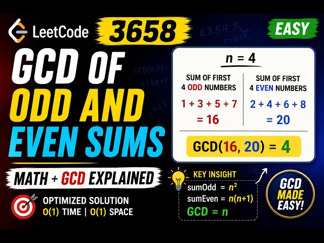 LeetCode 3658 | GCD of Odd and Even Sums | Easy Math + GCD#python #coding #leetcode3658 #dsa #code