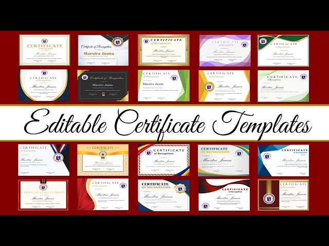 EDITABLE CERTIFICATE TEMPLATES