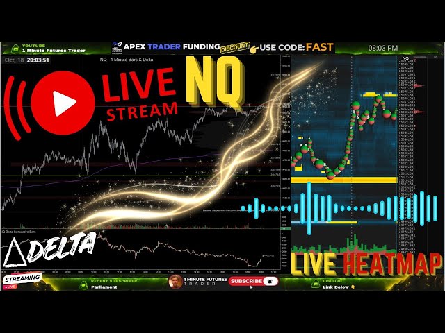 NQ  Live Stream - Heatmap Cumulative Volume Delta - Day Trading Nasdaq S&P 500 SPY QQQ