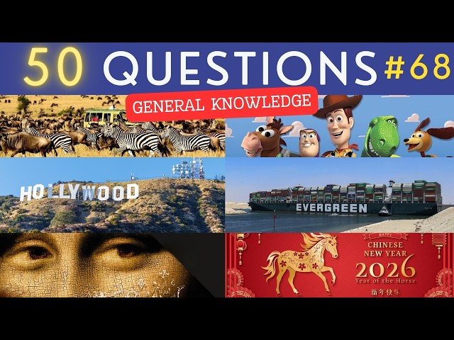 The General Knowledge Quiz #68 ¦ 50 Trivia Questions - Pub Quiz