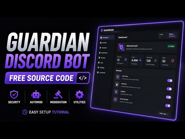 Guardian Discord Bot | Free Source Code + Full Setup Tutorial
