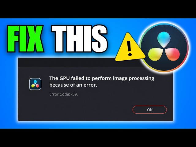 How To Fix DaVinci Resolve 'The GPU Failed To Perform Image Processing'