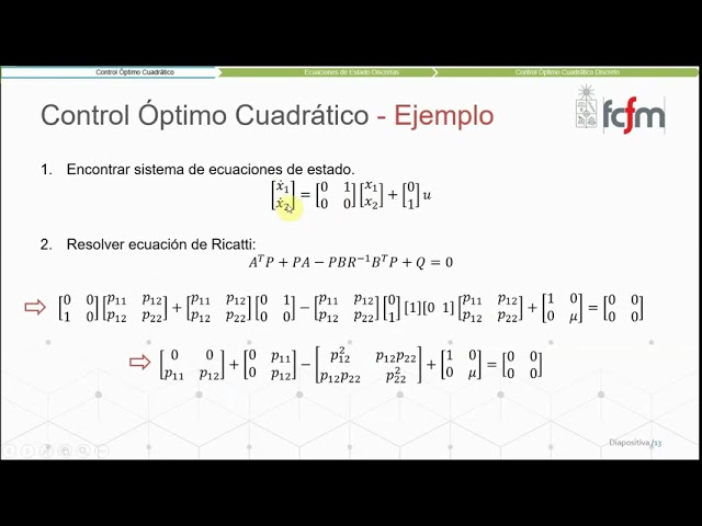 Class 26 - Quadratic Optimal Control
